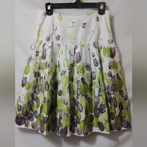Green and Purple Gradient Pleated Bubble Skirt